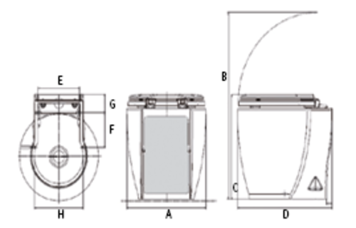 Laguna elektrisch toilet hydro-Vacuüm 12/24 V