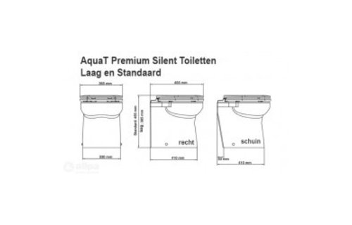 Aqua-T Silent premium elektrisch toilet laag model 12/24 volt
