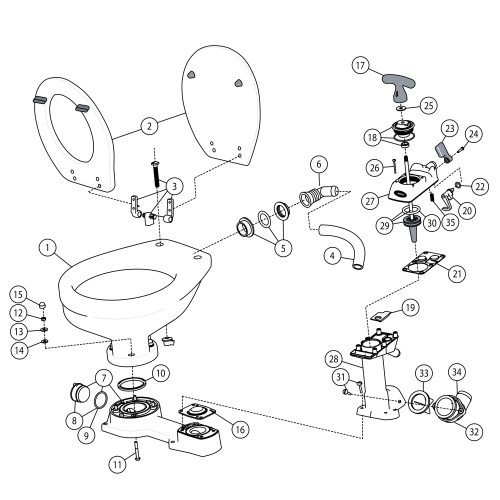 Jabsco Scharnieren set Compact (29098-1000)