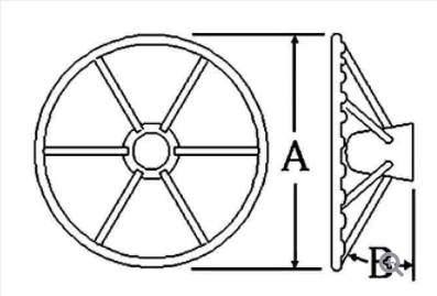 Allpa 4-Spaaks stuurwiel "Model 25B" RVS met houten rand, A=350mm, B=60mm