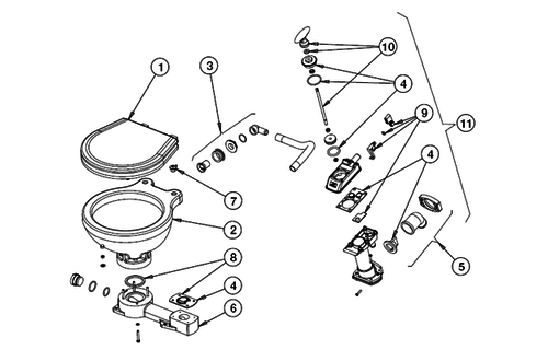 Johnson Pump space saver porseleinen pot