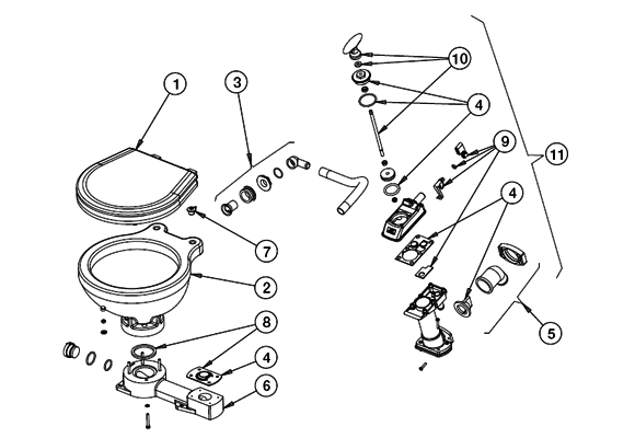 Johnson Pump space saver porseleinen pot