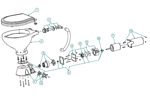 Johnson Pump space saver porseleinen pot