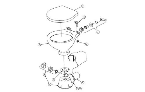 Johnson Pump toiletpot voor scheepstoilet Johnson comfort model