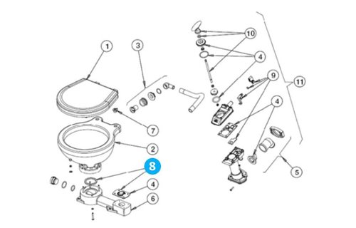 Johnson Pump motor 12V voor scheepstoilet Johnson premium model