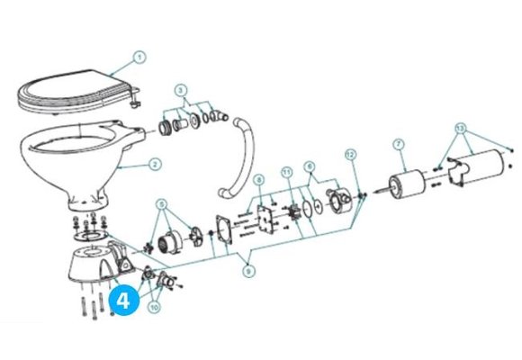 Johnson Pump kunststof voet set