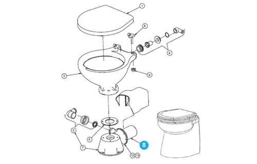 Johnson Pump motor 12V voor scheepstoilet Johnson premium model