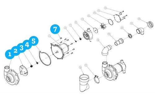 Allpa pomphuis  versnijder-impeller  glijringafdichting