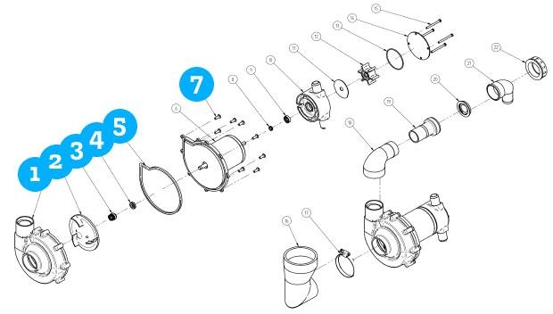 Allpa pomphuis  versnijder-impeller  glijringafdichting