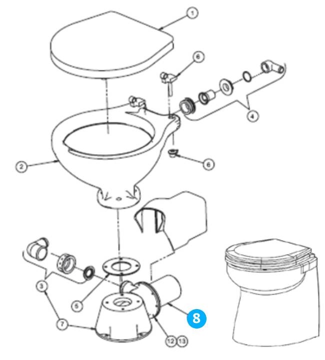 Johnson Pump motor 24V voor scheepstoilet Johnson premium model