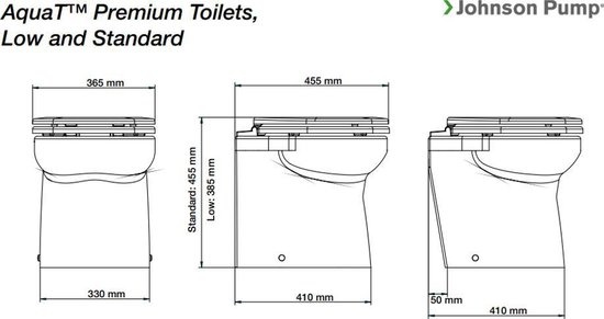 Johnson Pump toiletpot voor scheepstoilet Johnson premium laag-model