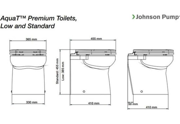 Johnson Pump toiletpot voor scheepstoilet Johnson premium laag/schuin-model
