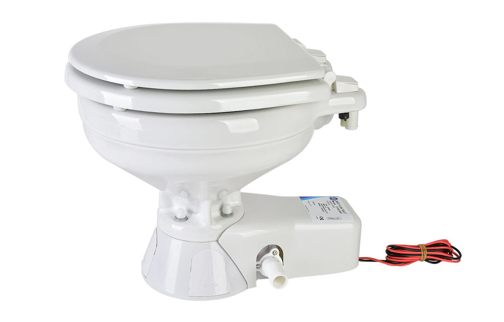 Jabsco Quiet Flush Stil Compact elektrisch toilet 24V | met spoelwaterpomp (37245-3094)