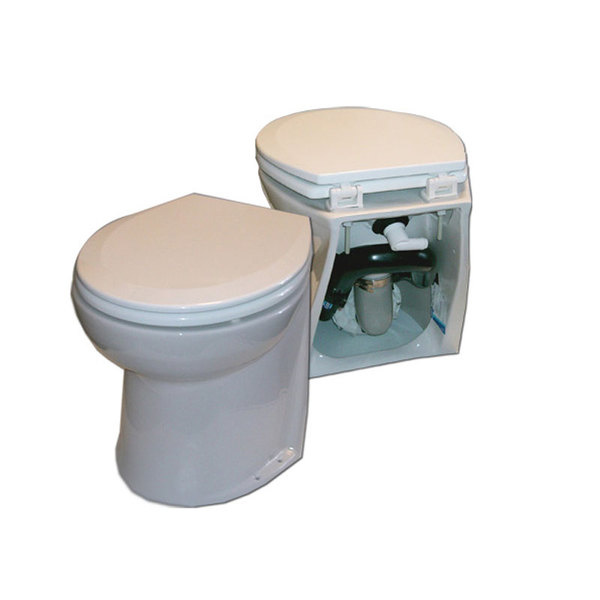 Jabsco De Luxe 17" elektrisch toilet 12V | recht met spoelwaterpomp (58240|2012)