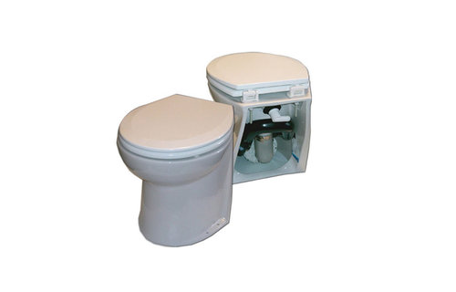 Jabsco De Luxe 14" elektrisch toilet 24V | recht met spoelwaterpomp (58280|1024)