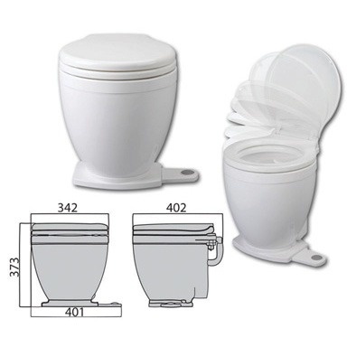 Jabsco LITE FLUSH elektrisch toilet 24V met voetschakelaar bediening (58500-0024)