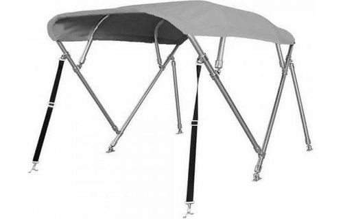 RVS Biminitop Licht Grijs 4 bogen Hoogte 117 cm
