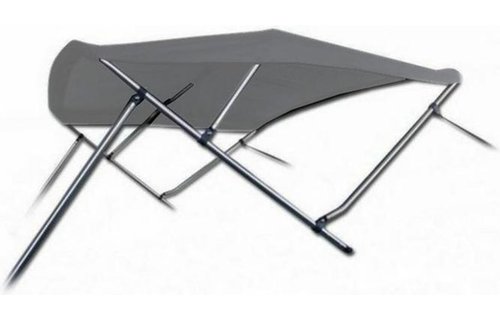 Aluminium Biminitop Licht Grijs 3 Bogen Hoogte 117 cm
