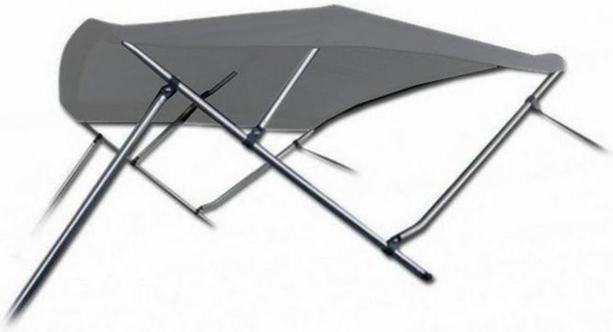 Aluminium Biminitop Licht Grijs 3 Bogen Hoogte 117 cm
