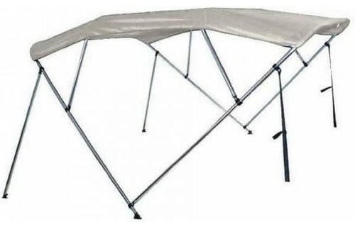 Aluminium Biminitop Licht Grijs 4 Bogen Hoogte 137 cm