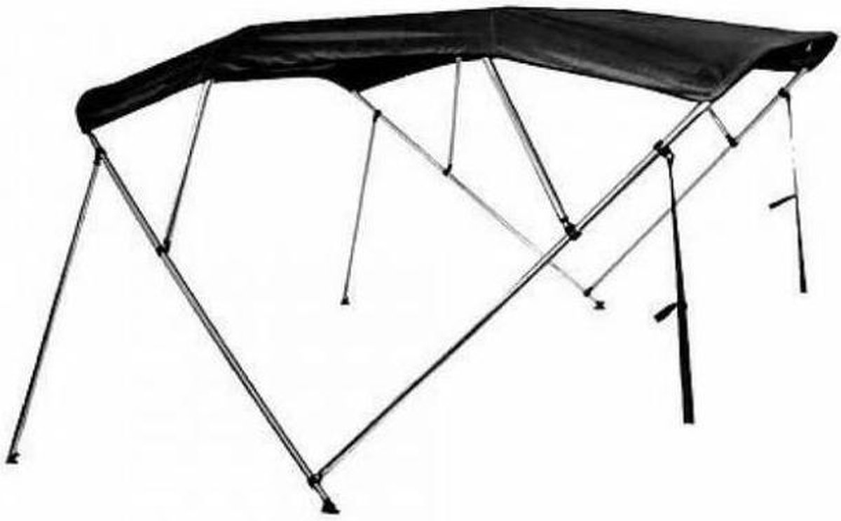 Aluminium Biminitop Zwart 4 Bogen Hoogte 137 cm