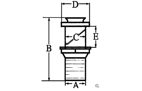 RVS uitlaat huiddoorvoer met terugslagklep
