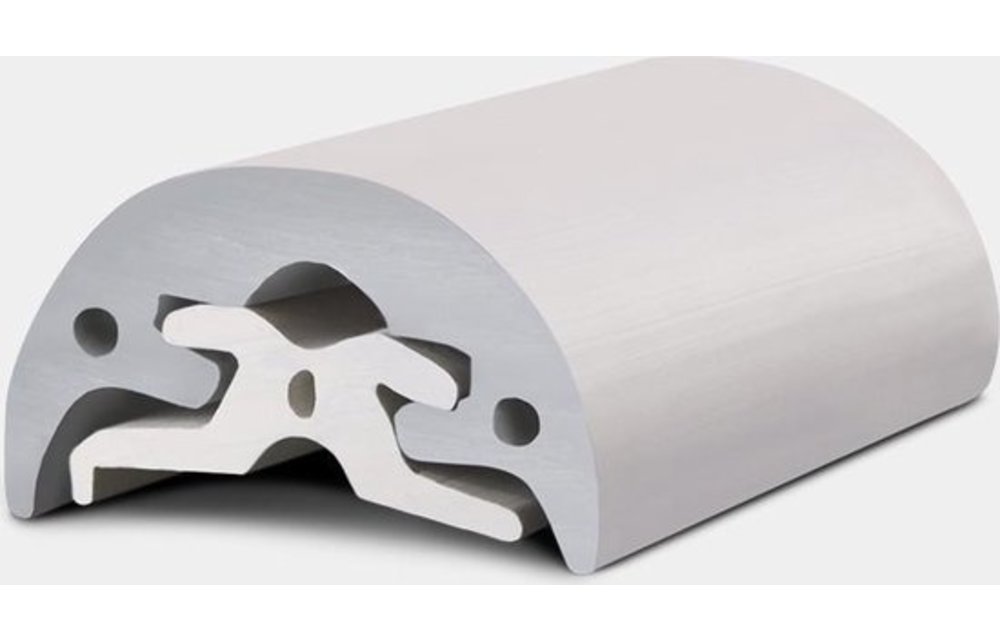 Stootlijst Radial 65 grijs   H=65mm Rollengte 16m