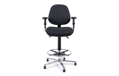 Stuurstoel Schelde | Zwart verchroomde voet