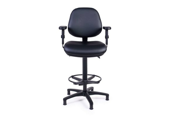 Stuurstoel kunstleer zwart kunststof voet