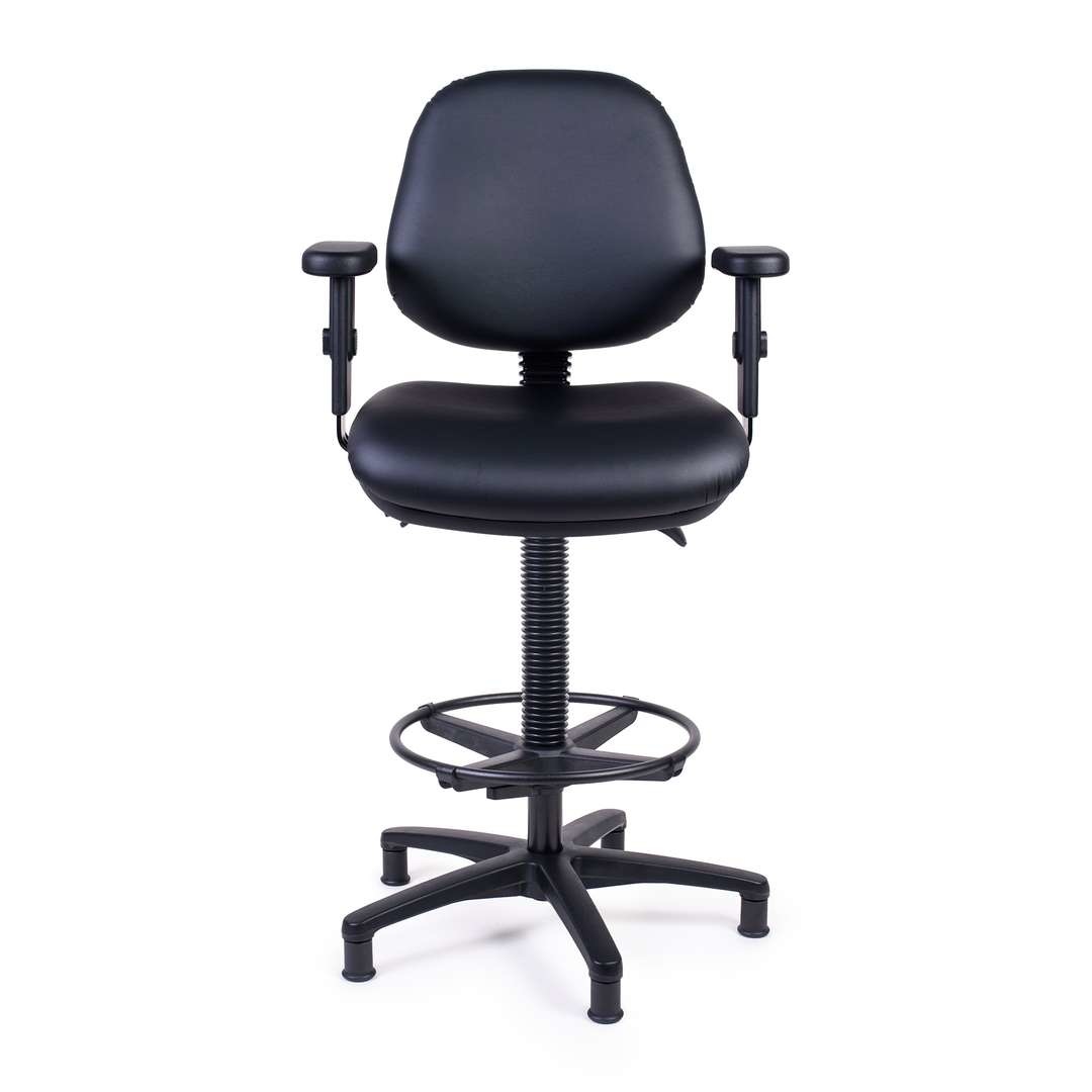 Stuurstoel kunstleer zwart kunststof voet