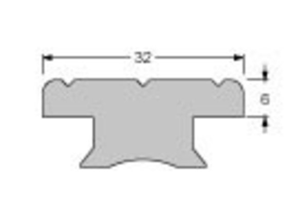 Antal Aluminium "Automatic" T-track (40x8) for slider, gatmaat Ø=8mm, gatafstand 50mm