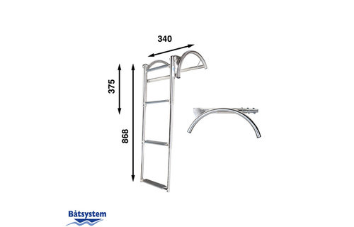 Batsystem ladder voor RIB  4-treden