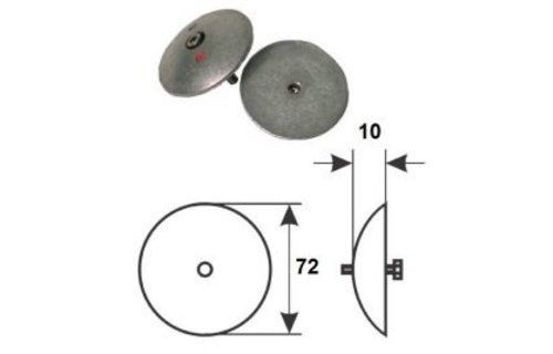 Aluminium Roerblad anodes 2 stuks