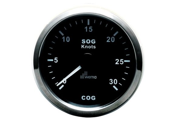Wema Silver serie GPS speedometer black 30kn/54km