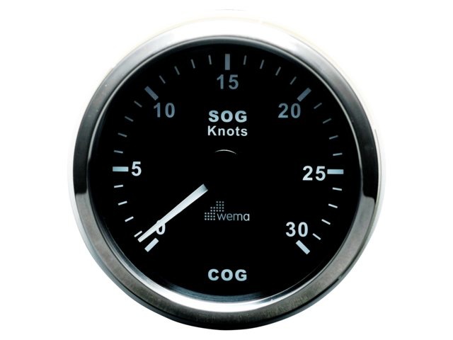 Wema Silver serie GPS speedometer black 30kn/54km