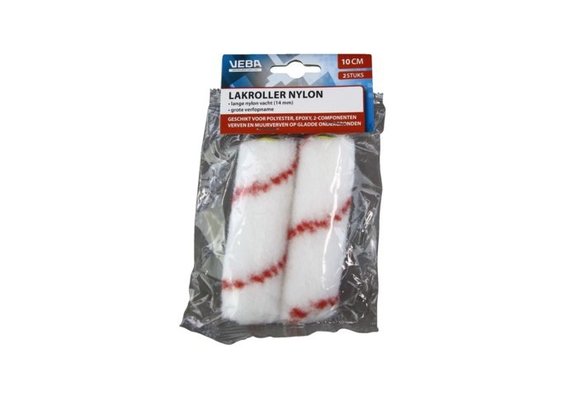 Verfrol nylon 10cm 14mm vacht (2 stuks)