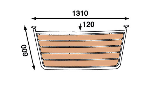 Rvs Zeilbootplatform 125x60cm PT1256030