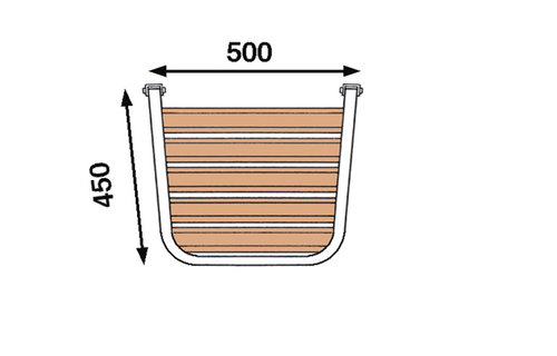 Rvs Motorbootplatform 500x450mm