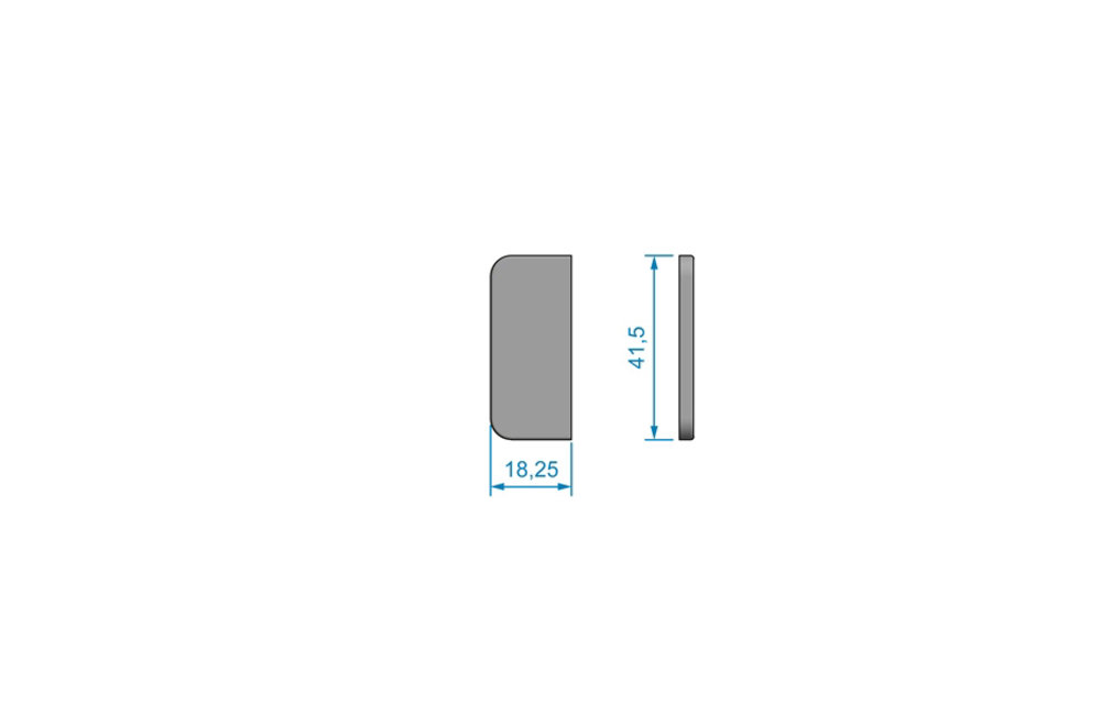 RVS SCHARNIER-AFDEKKAPJE, 18,25 X 41,5 MM