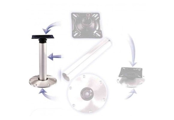 Allpa Aluminium stoelpootset met plug-in voet