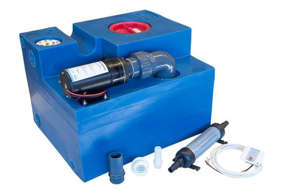 Vuilwatertank 47L compleet met marceratorpomp 12V
