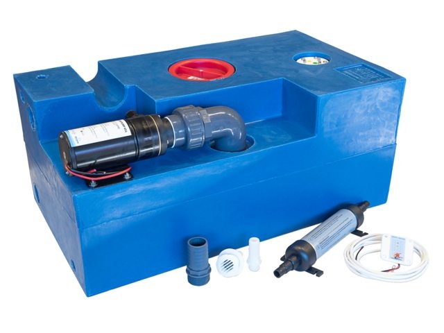 Vuilwatertank 72L compleet met marceratorpomp 24V