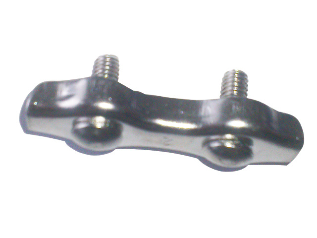 RVS staaldraadklem 2mm plat (prijs per 25)