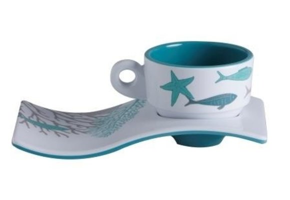 Coastal Espressokop met schotel