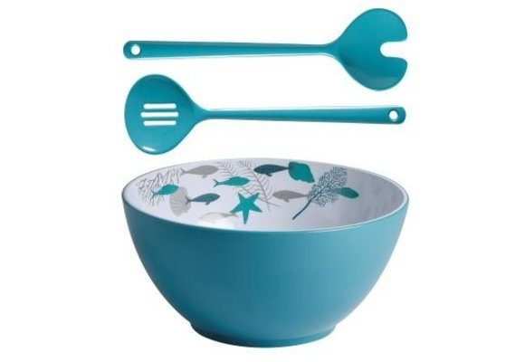 Coastal Saladeschaal + Bestek