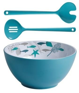 Coastal Saladeschaal + Bestek