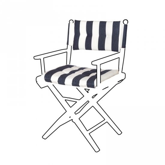 Deluxe kussens voor regisseursstoel I Navy/Wit