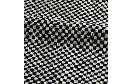 Handdoek klein geblokt | Navy blauw