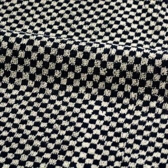 Handdoek klein geblokt | Navy blauw