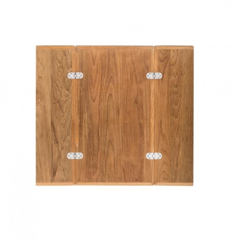 Klapbaar tafelblad Massief teak | 80 x 70/35 cm